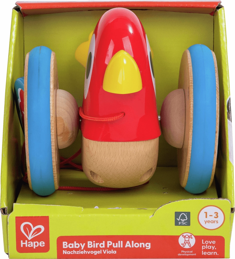 Hape Wooden Pull Along Bird Toy with Flapping Wings for Ages 1 and Up