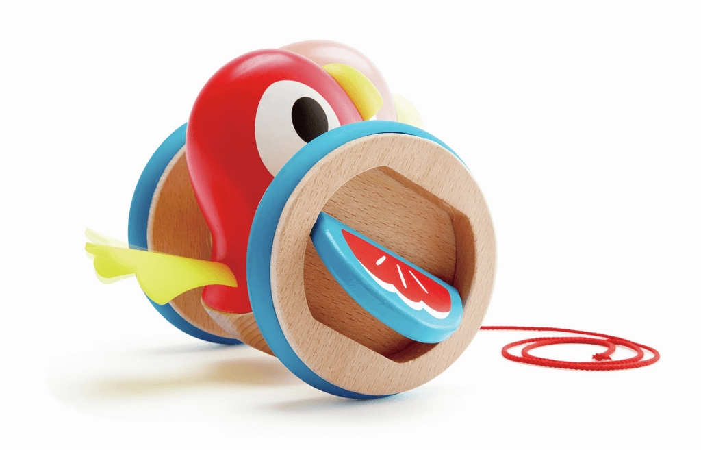 Hape Wooden Pull Along Bird Toy with Flapping Wings for Ages 1 and Up