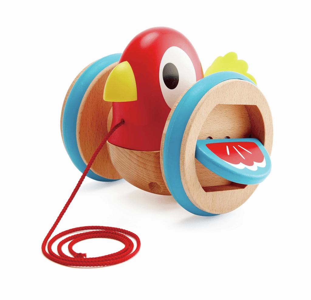Hape Wooden Pull Along Bird Toy with Flapping Wings for Ages 1 and Up