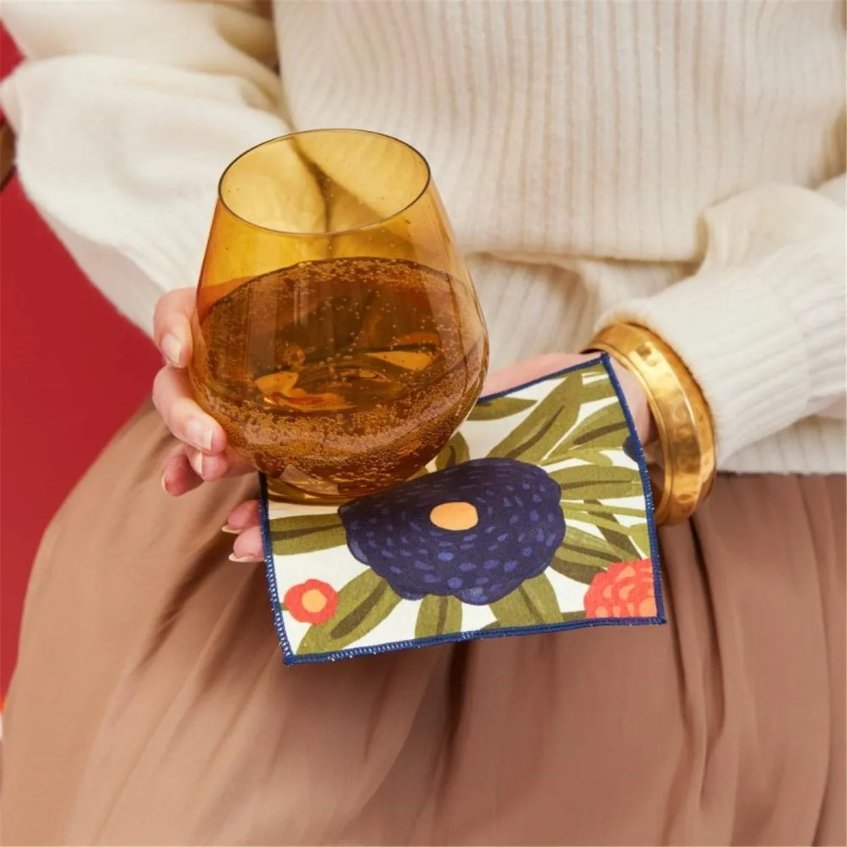 Harvest Sunshine blu Kitchen Reusable Cocktail Napkins Set of 8