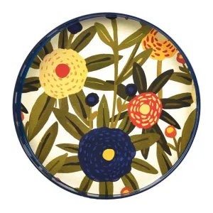 Harvest Sunshine Round Tray - 15 Inch Floral Design