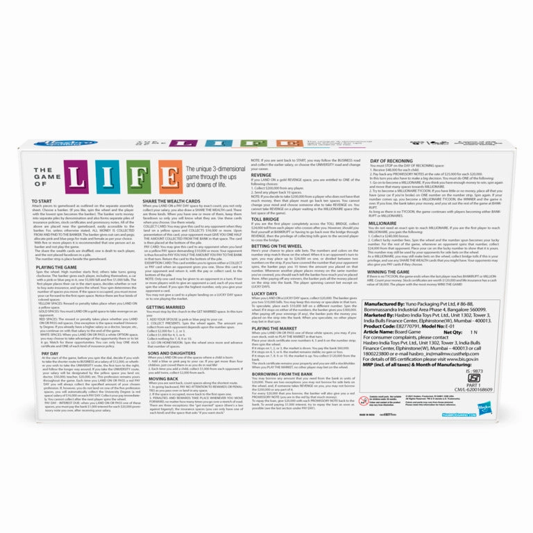 Hasbro Gaming The Game of Life Board Game for Families and Kids Ages 9 and Up