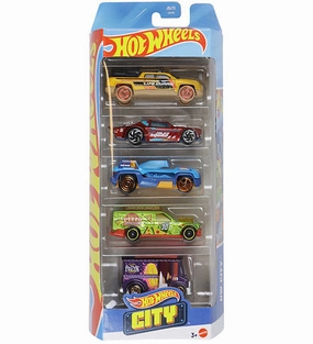 Hot Wheels 5 Car Gift Pack - HW City 2025 Pack of 5 For Kids & Collectors