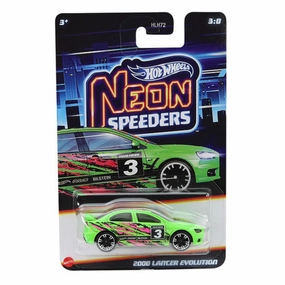 Hot Wheels Neon Speeder 2025 Edition 1:64 Scale 2008 Lancer Evolution Die-Cast Vehicles For Ages 3 