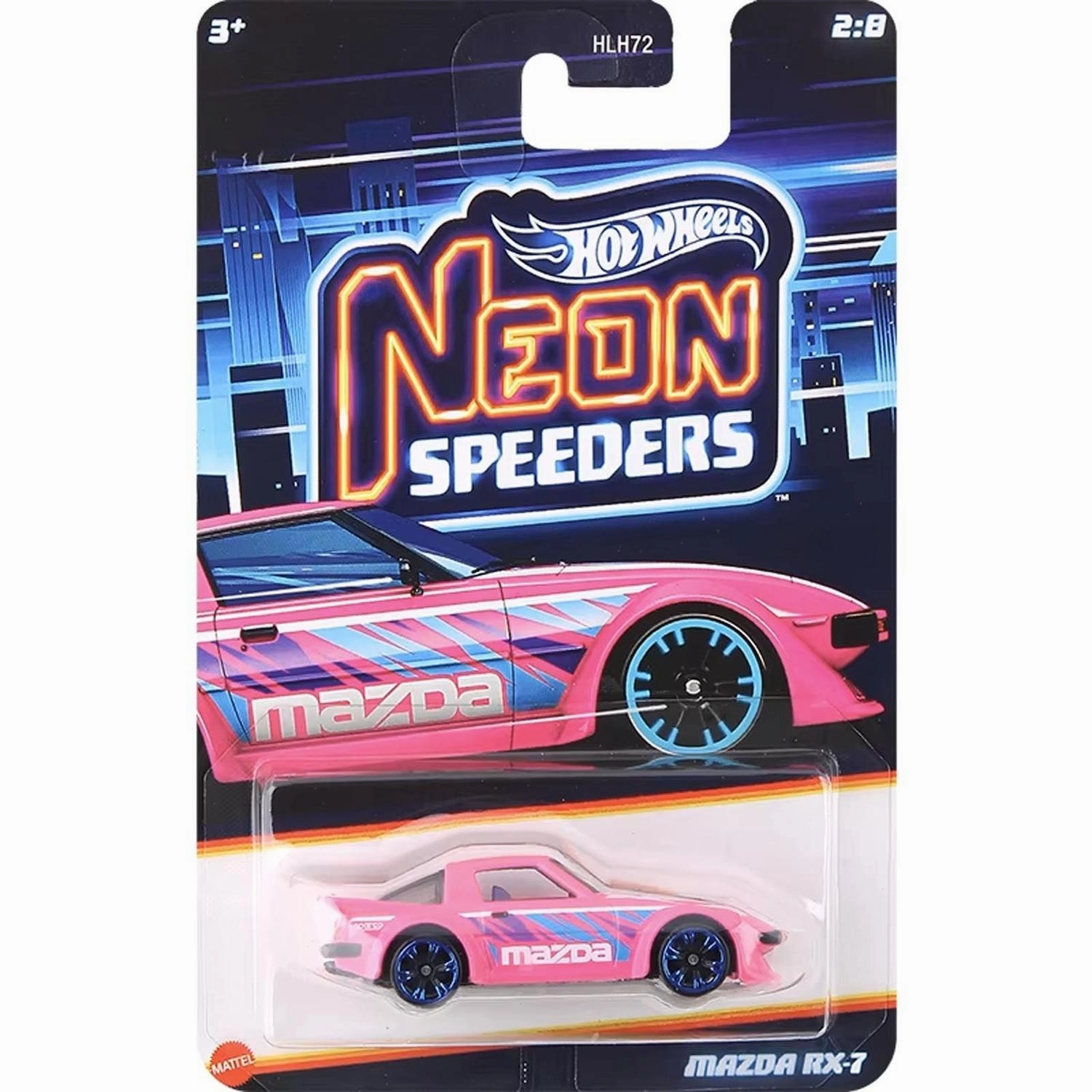 Hot Wheels Neon Speeder 2025 Edition 1:64 Scale Mazda RX 7 Die-Cast Vehicles For Ages 3 