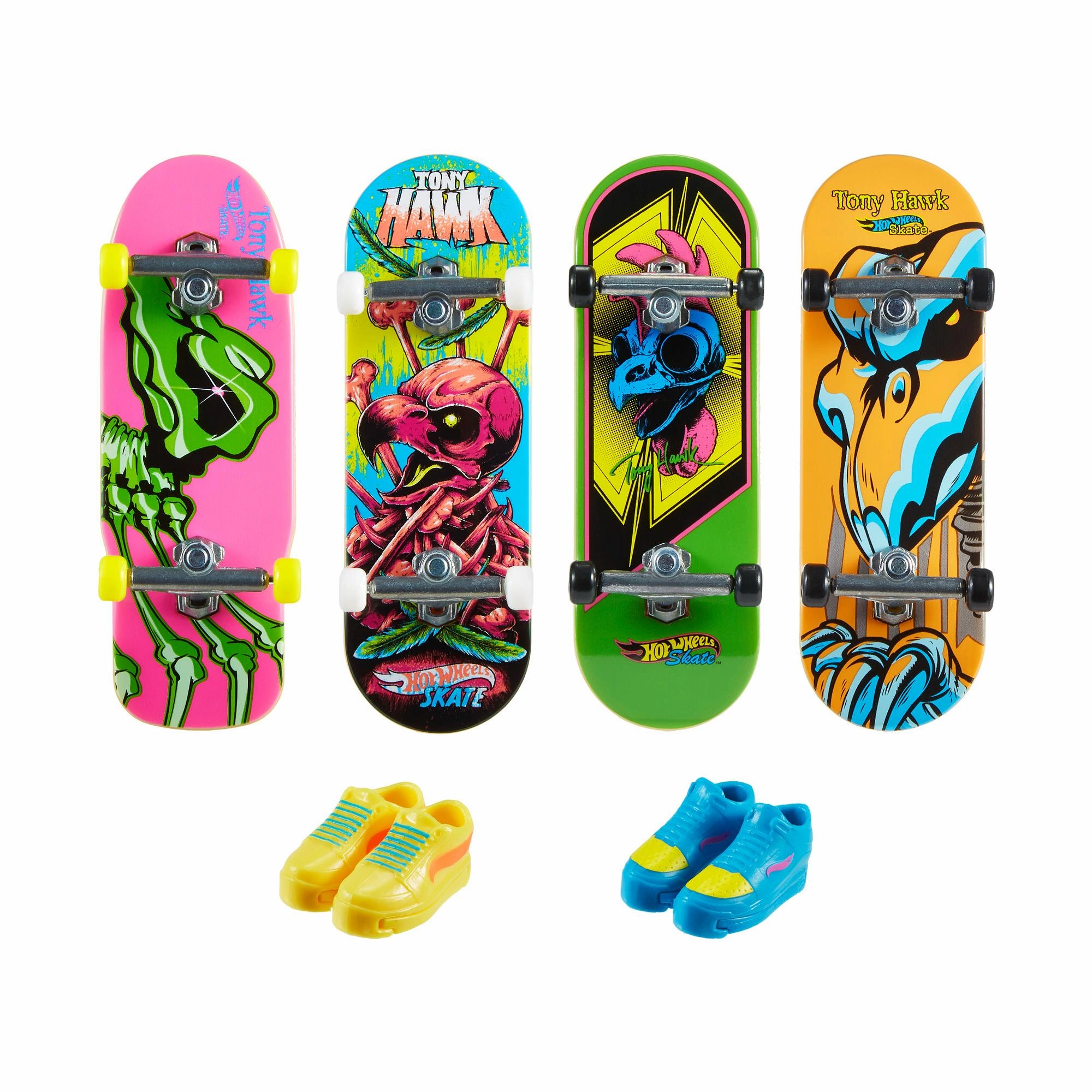 Hot Wheels Skate Neon Bones Fingerboard   Shoes Tricked Out Pack