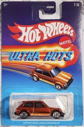 Hot Wheels Ultra Hots Retro 2025 Edition 1:64 Scale 81 Toyota Starlet KP61 Die-Cast Vehicles With Full Front & Rear Decoration VUM Parts For Ages 3 