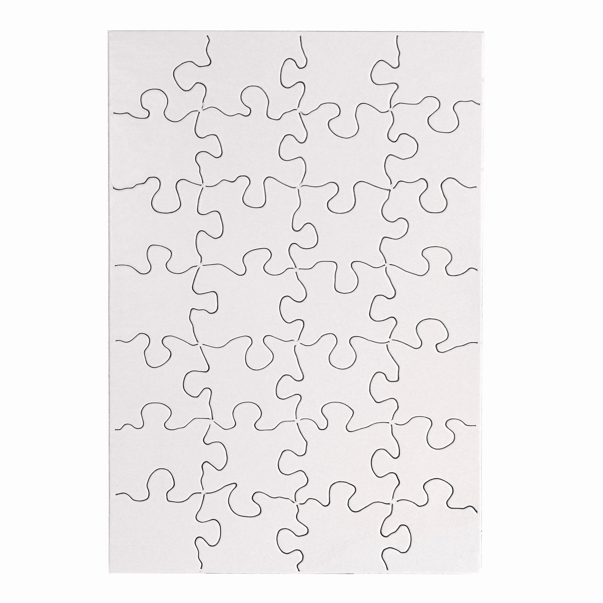 Hygloss Create-Your-Own 28-Piece Rectangle Puzzle - 24 Pack