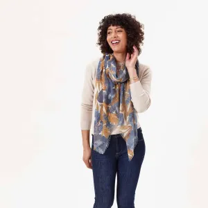 Icelandic Poppies Blue Featherweight Scarf