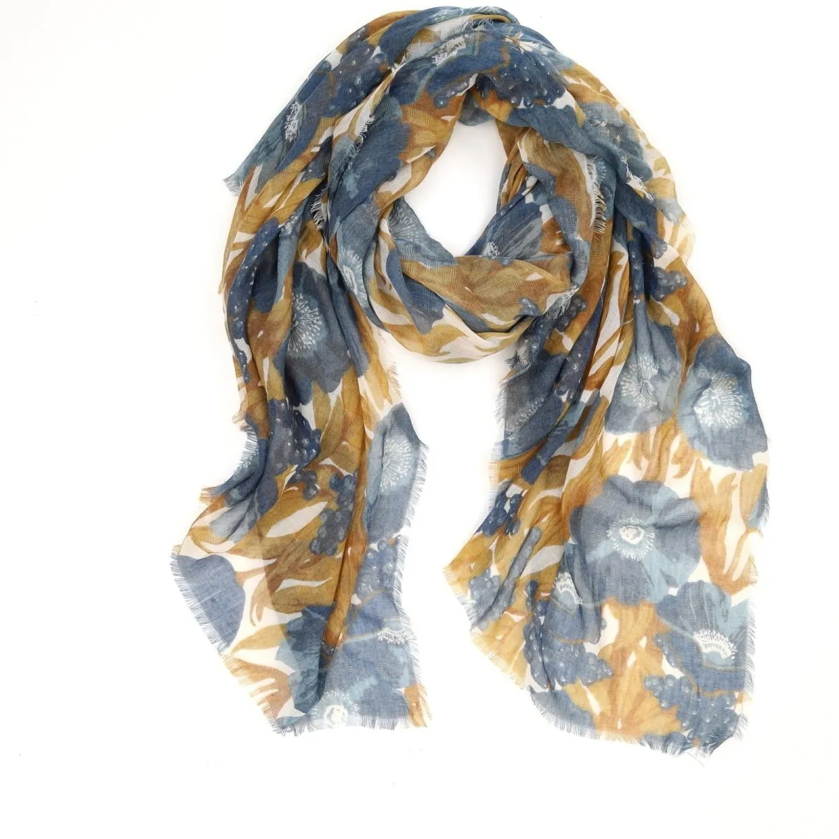 Icelandic Poppies Blue Featherweight Scarf