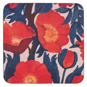 Icelandic Poppies Square Coaster - Set of 4