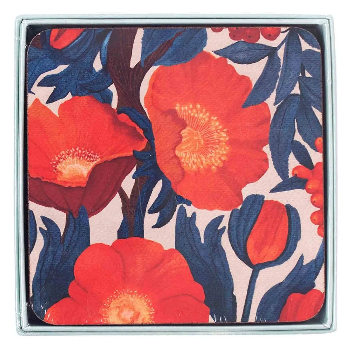 Icelandic Poppies Square Coaster - Set of 4