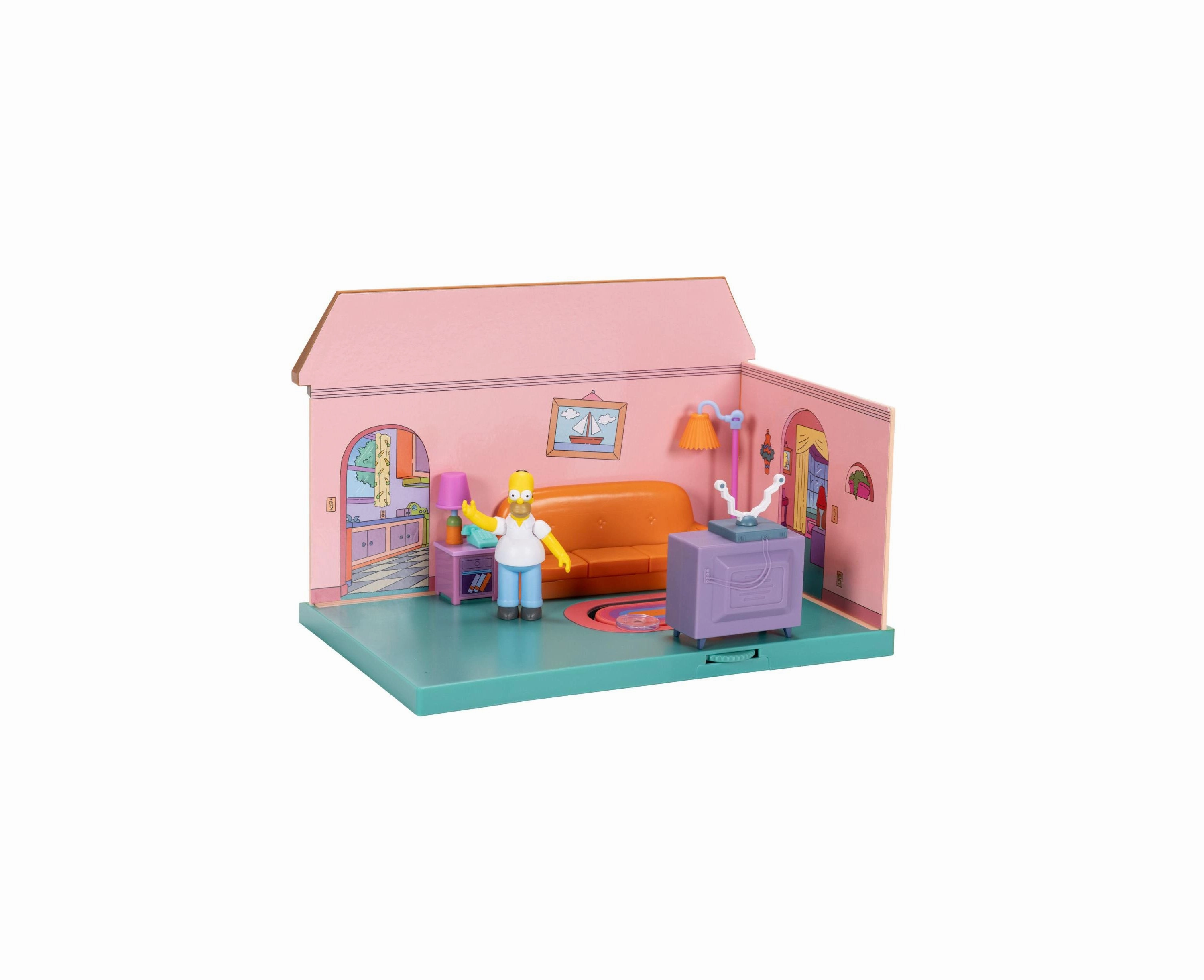 JAKKS Pacific The Simpsons House 2.5'' Scale Living Room Diorama with Homer Simpson