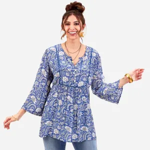 Jasmine Blue Bohemian Tunic