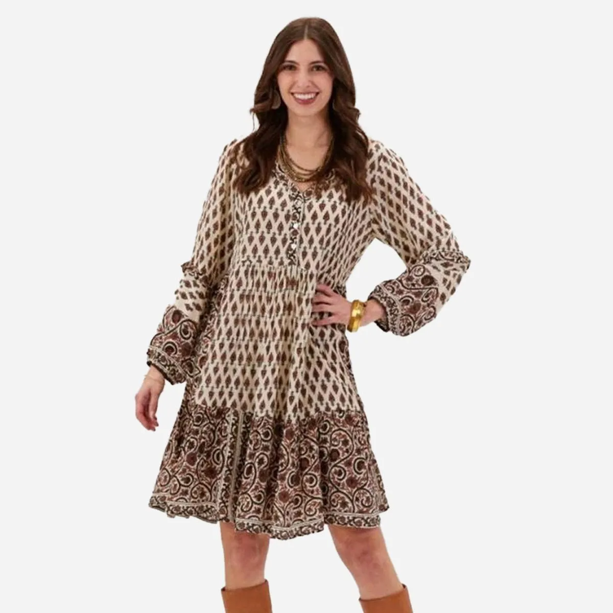 Julia Block Panel Midi Dress