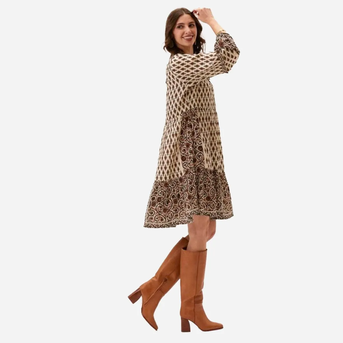 Julia Block Panel Midi Dress