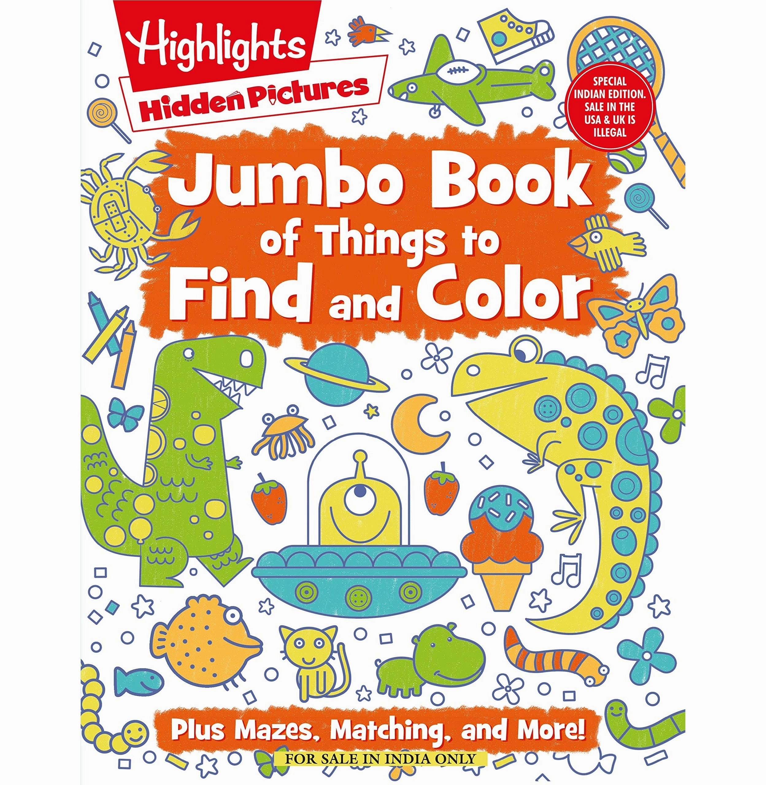 Jumbo Book Of Things To Find And Color: Pluz Mazes Matching and More for Children Book (English) [Paperback] Highlights