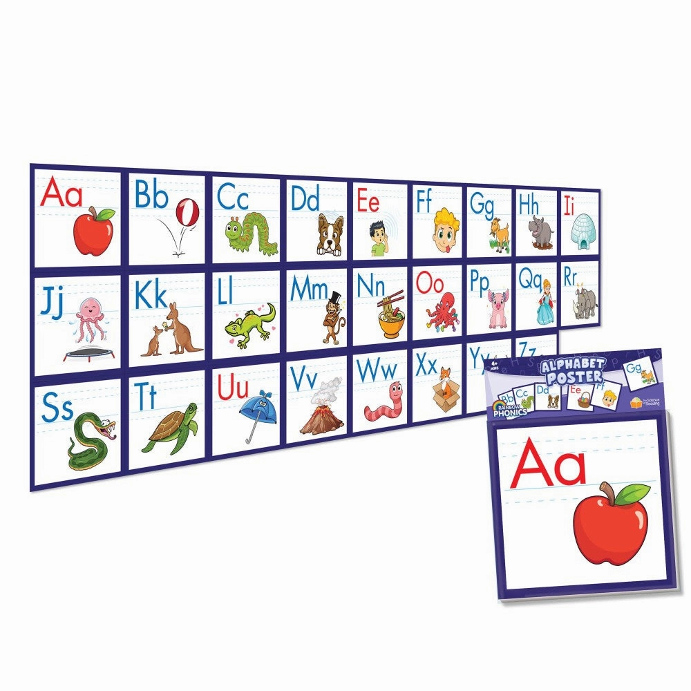 Junior Learning Rainbow Phonics Alphabet Poster - Educational Tool for Kids Ages 4 