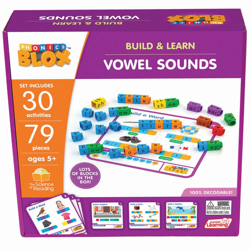 Junior Learning Rainbow Phonics Blox - Vowel Sounds Phase 5 - Educational Toy for Kids 5 