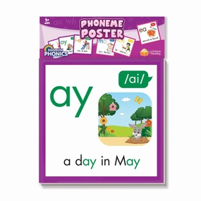 Junior Learning Rainbow Phonics Phoneme Poster - Educational Tool for Kids Ages 4 