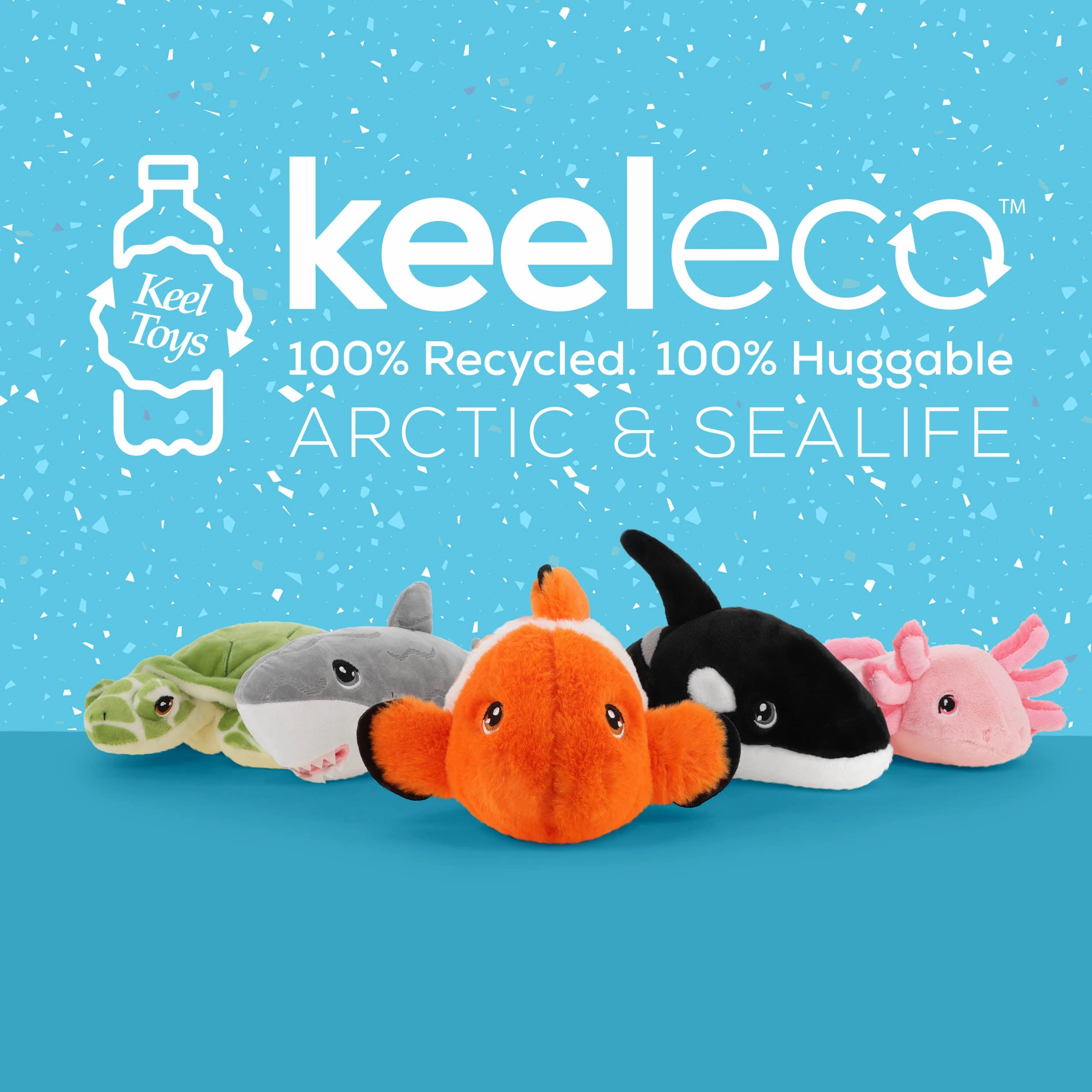 Keeleco 25cm Orca Sealife Animal Recycled Soft Toy Suitable from Birth