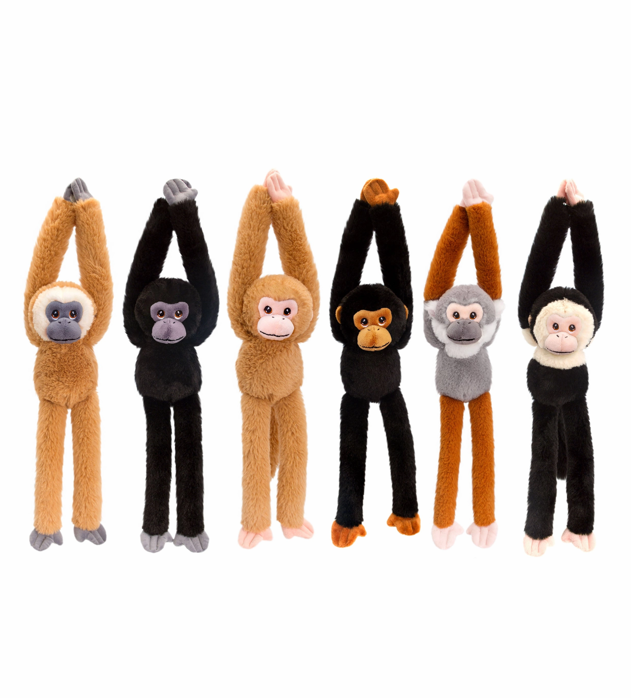 Keeleco 40cm Hanging Monkey Wild Animal Soft Toy - Assorted Designs (SINGLE)