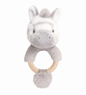 Keeleco Baby 14cm Cuddle Zebra Ring Rattle Soft Toy for Babies and Up