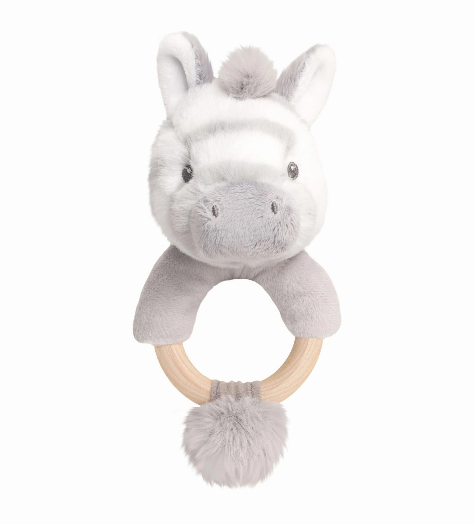 Keeleco Baby 14cm Cuddle Zebra Ring Rattle Soft Toy for Babies and Up