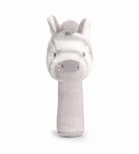 Keeleco Baby 14cm Cuddle Zebra Stick Rattle Soft Toy for Babies and Up