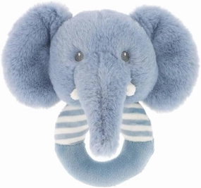 Keeleco Baby 14cm Ezra Elephant Soft Ring Rattle Suitable from Birth