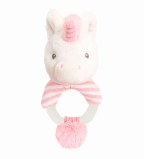 Keeleco Baby 14cm Twinkle Unicorn Ring Rattle Soft Toy for Babies & Up