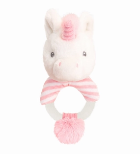 Keeleco Baby 14cm Twinkle Unicorn Ring Rattle Soft Toy for Babies & Up