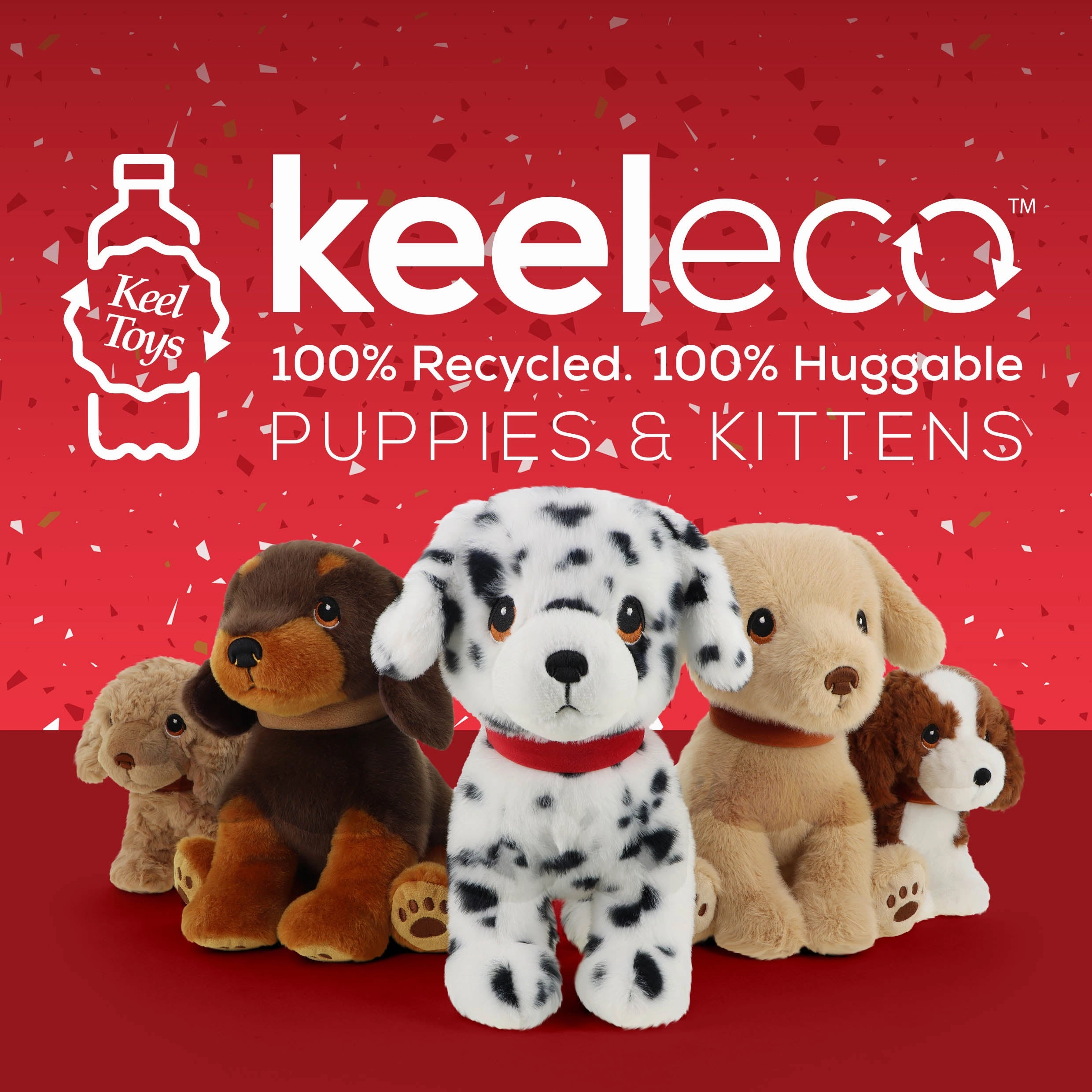 Keeleco Puppy Love 23cm Border Collie Puppy Soft Toy for All Ages