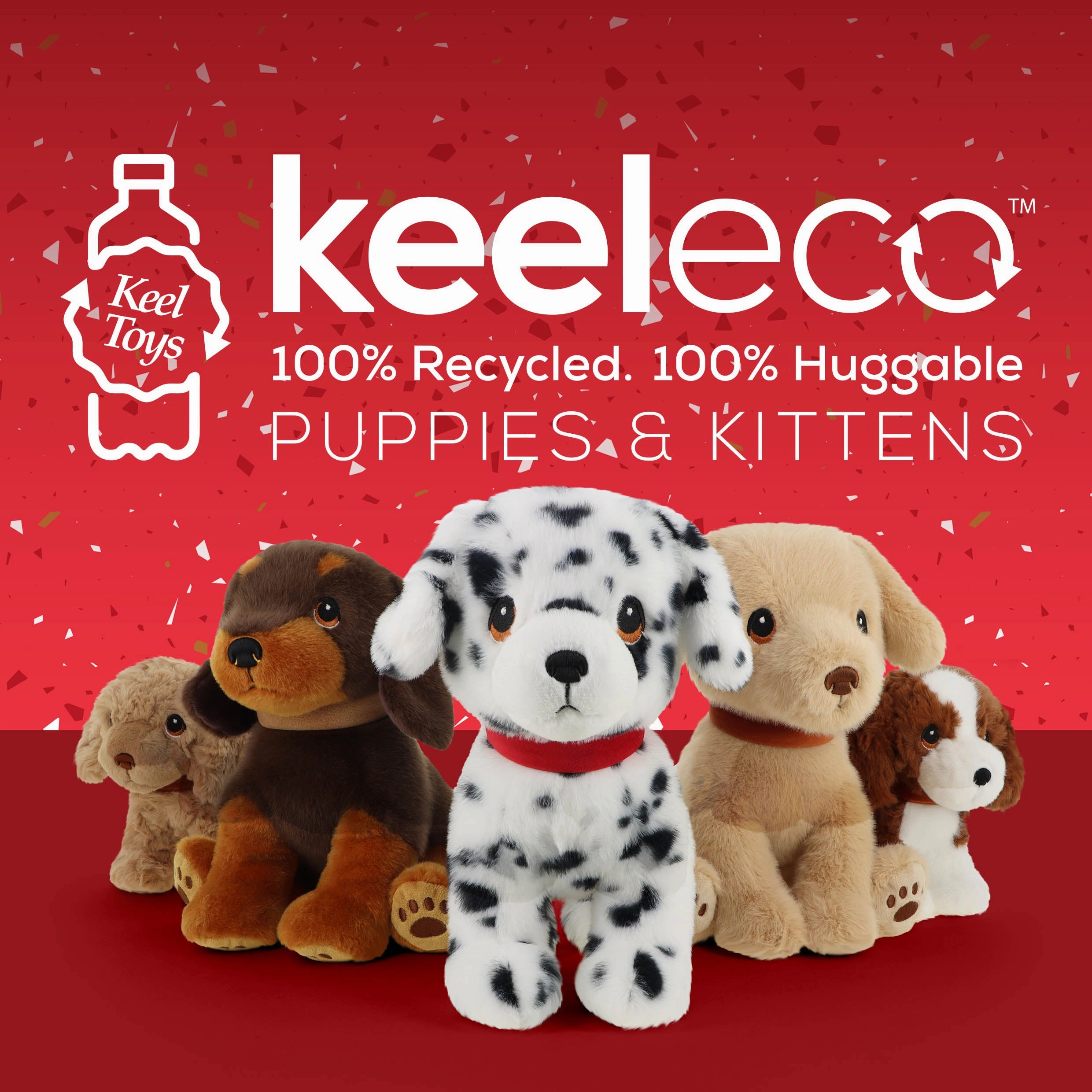 Keeleco Puppy Love 23cm Dachshund Recycled Puppy Soft Toy for All Ages