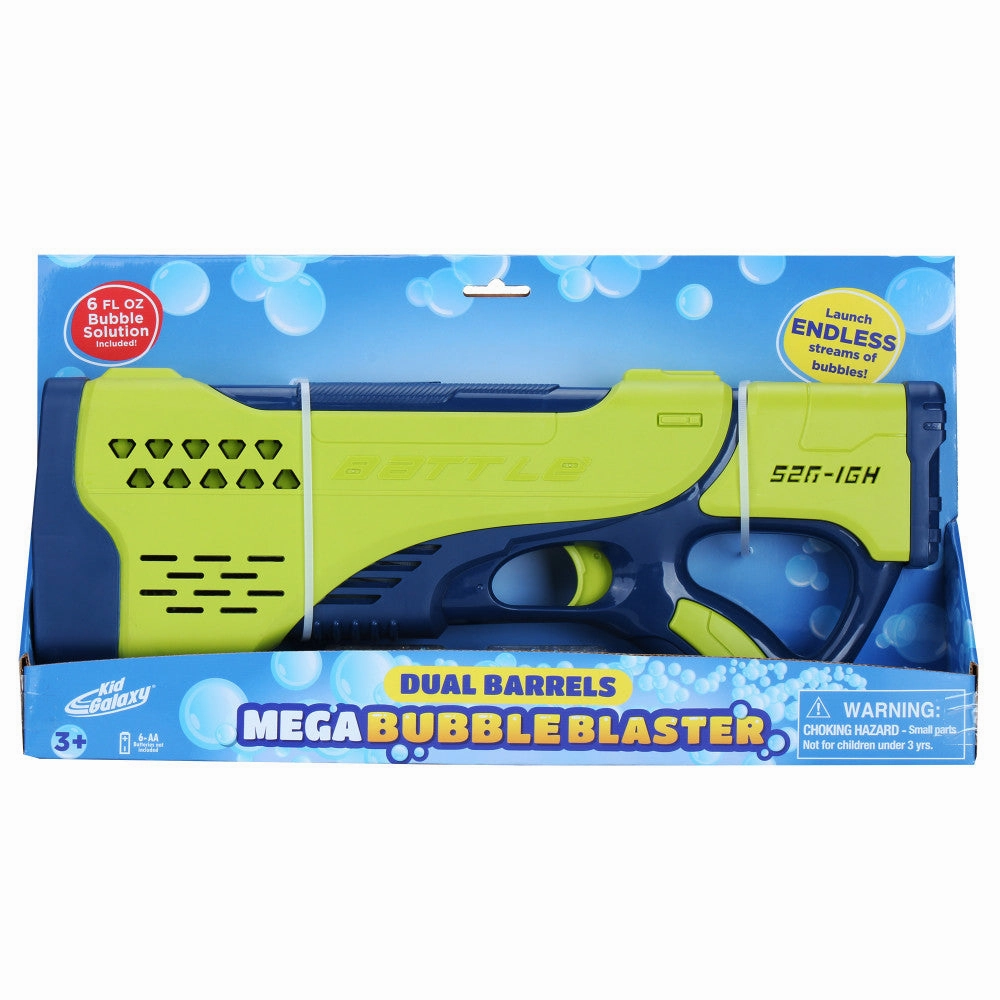 Kid Galaxy Dual Barrels Mega Bubble Blaster, Outdoor Bubble Toy for Kids, Ages 3 
