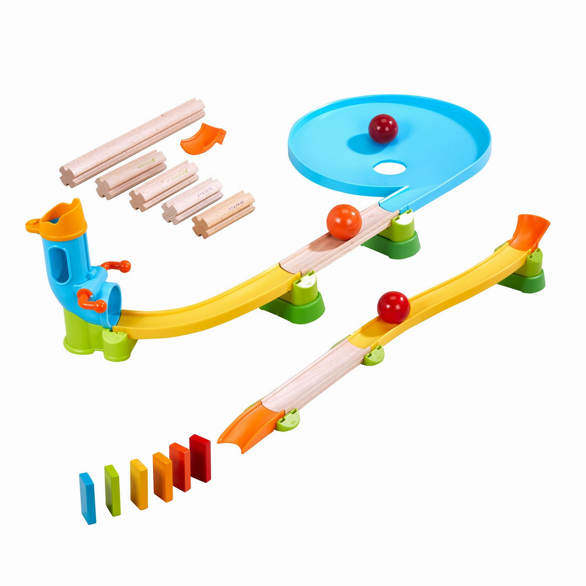 Kullerbu Traffic Jam Ball Track Set - Interactive Wooden and Plastic Toy