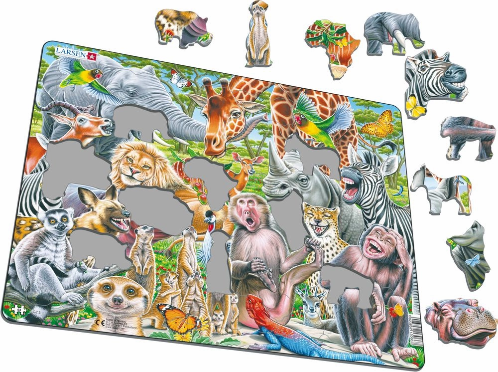 Larsen Happy African Animals Frame Tray Puzzle