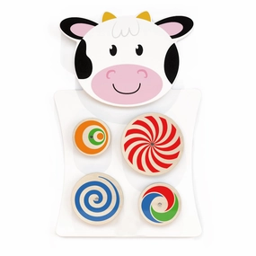 Learning Advantage Cow Activity Wall Panel - Interactive Toddler Play Center - 18m 