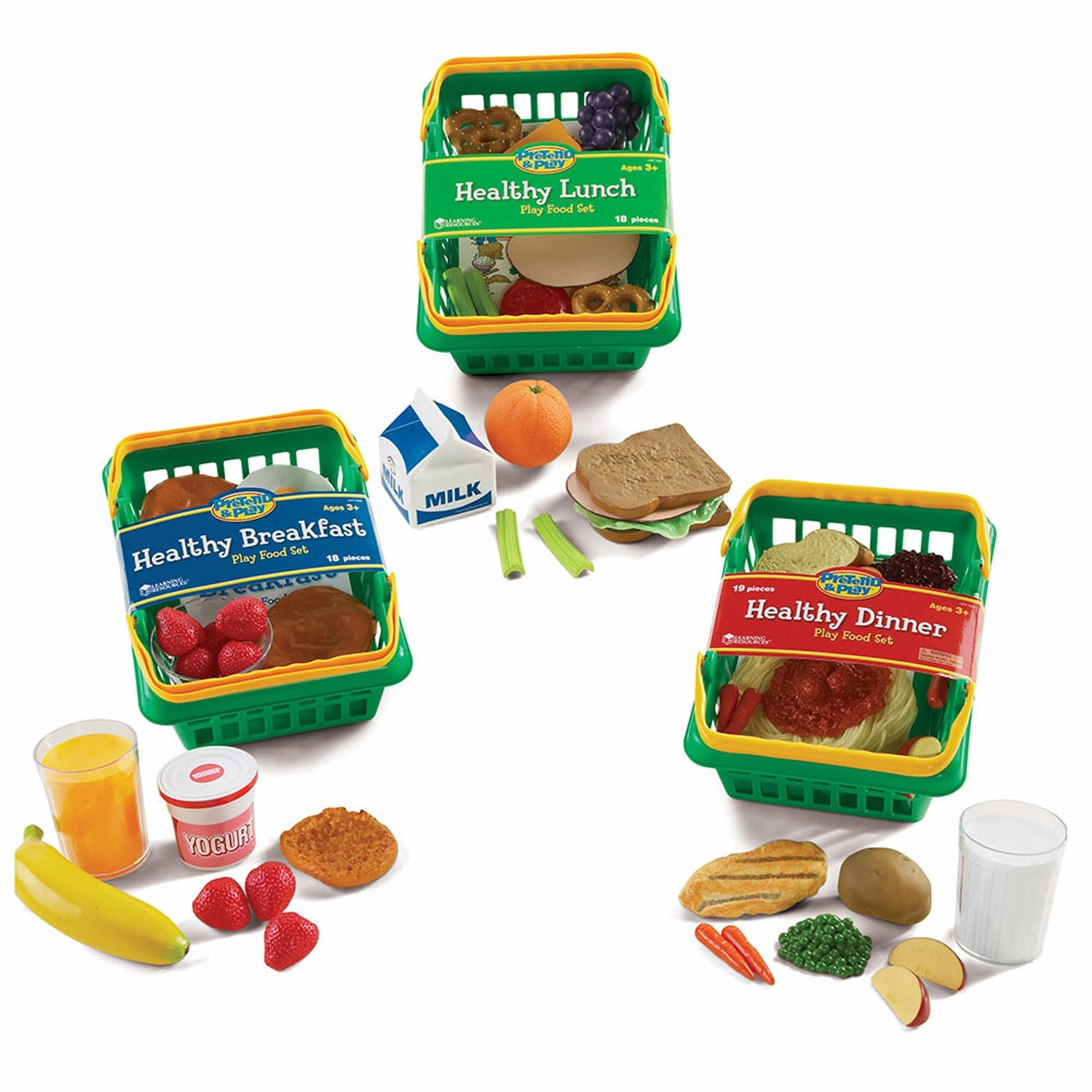 Learning Resources 3-Basket Healthy Food Play Set