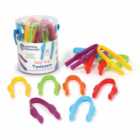 Learning Resources Easy Grip Preschool Tweezers - Colorful Learning Tools - Pack of 12
