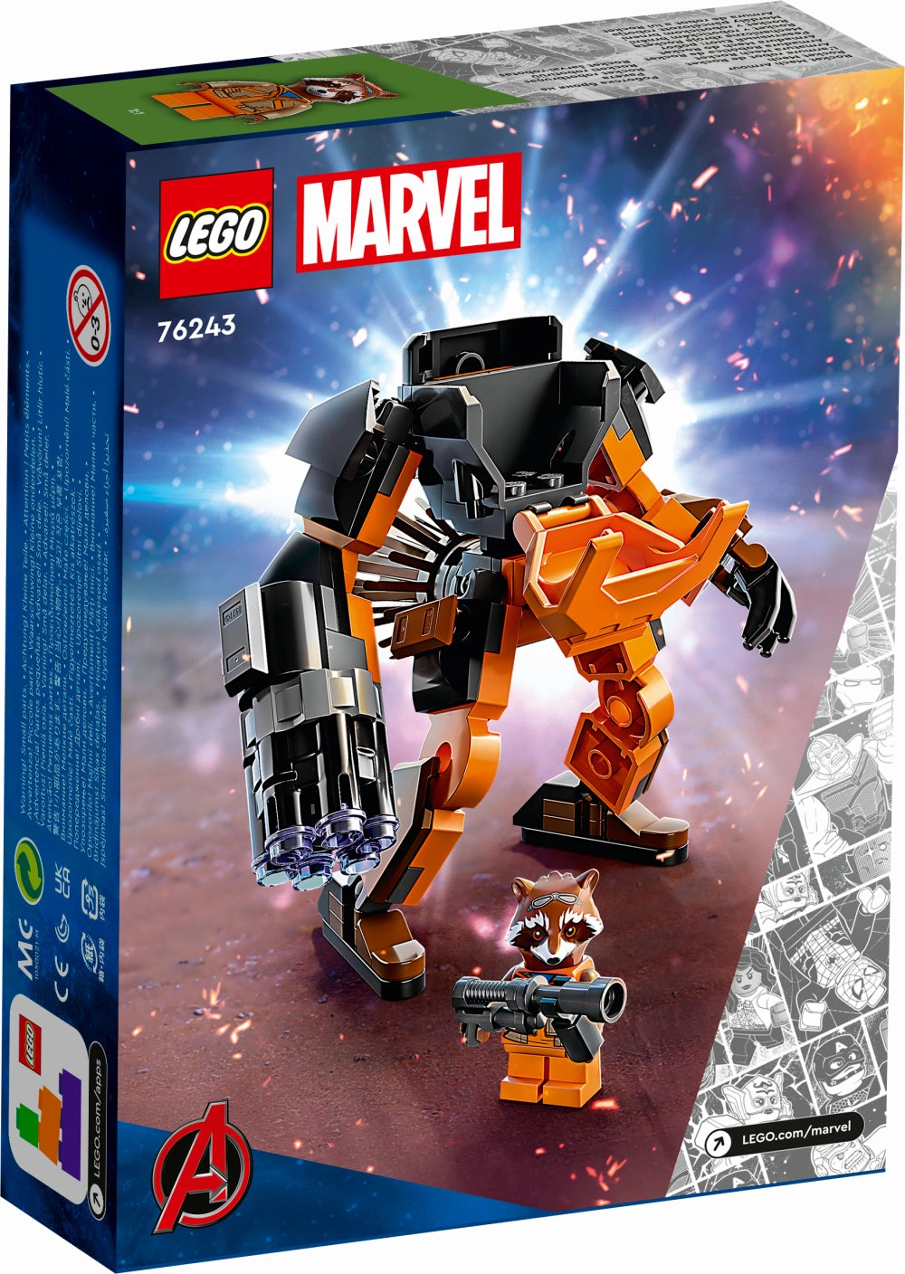 LEGO 76243 Super Heroes Marvel Avengers Rocket Mech Armor