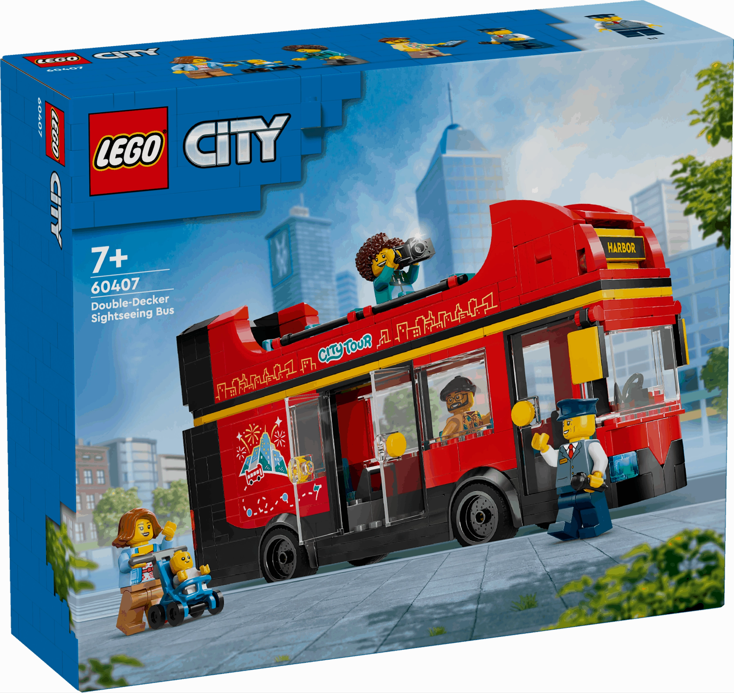 Lego City 60407 Red Double-Decker Sightseeing Bus Playset for Ages 7 