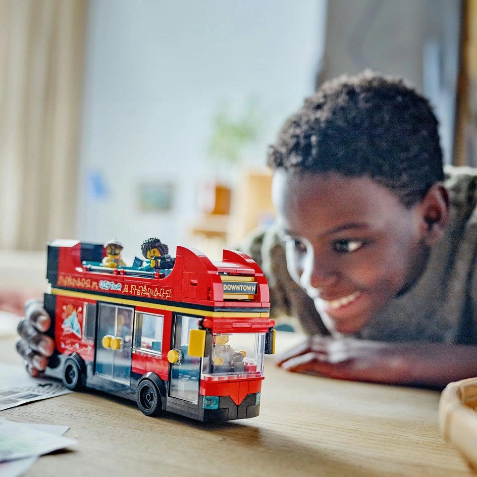 Lego City 60407 Red Double-Decker Sightseeing Bus Playset for Ages 7 