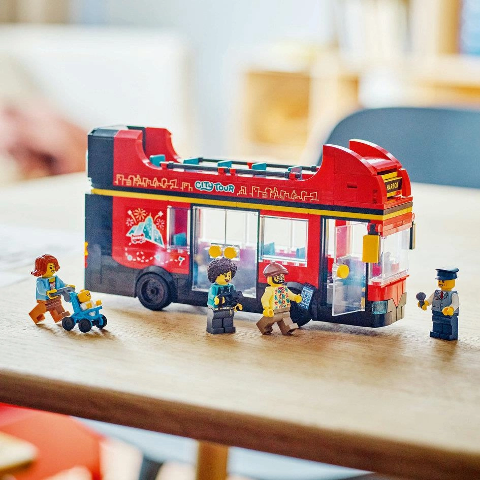 Lego City 60407 Red Double-Decker Sightseeing Bus Playset for Ages 7 