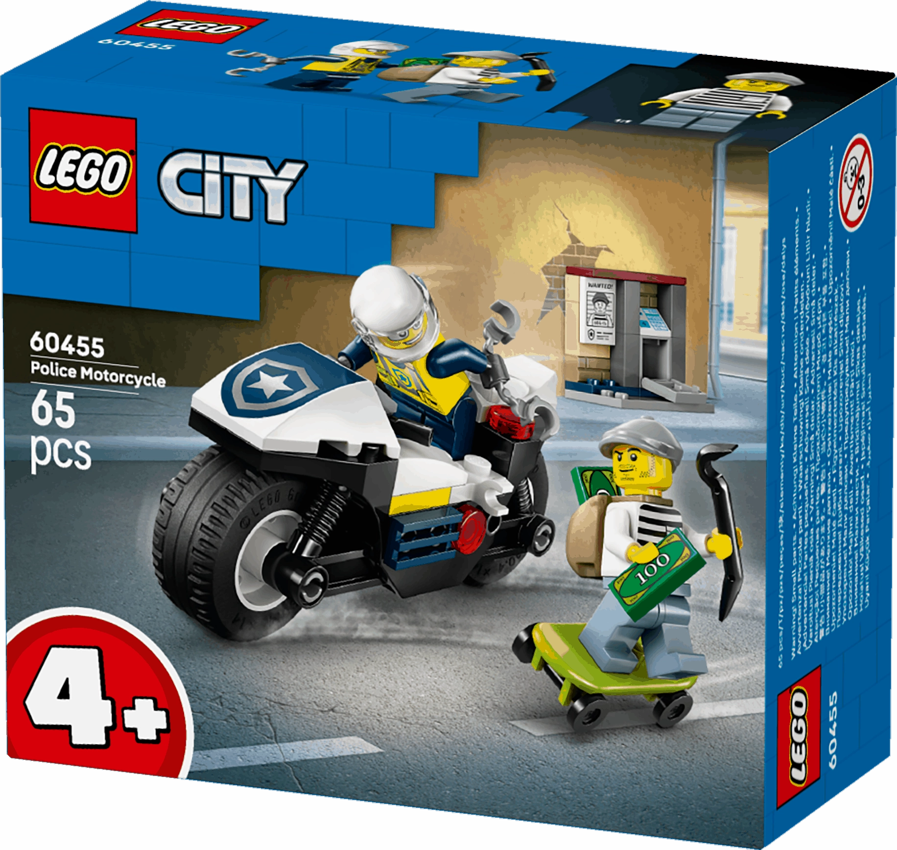 Lego City Police 60455 Police Motorcycle Chase Playset for Ages 4 & Up
