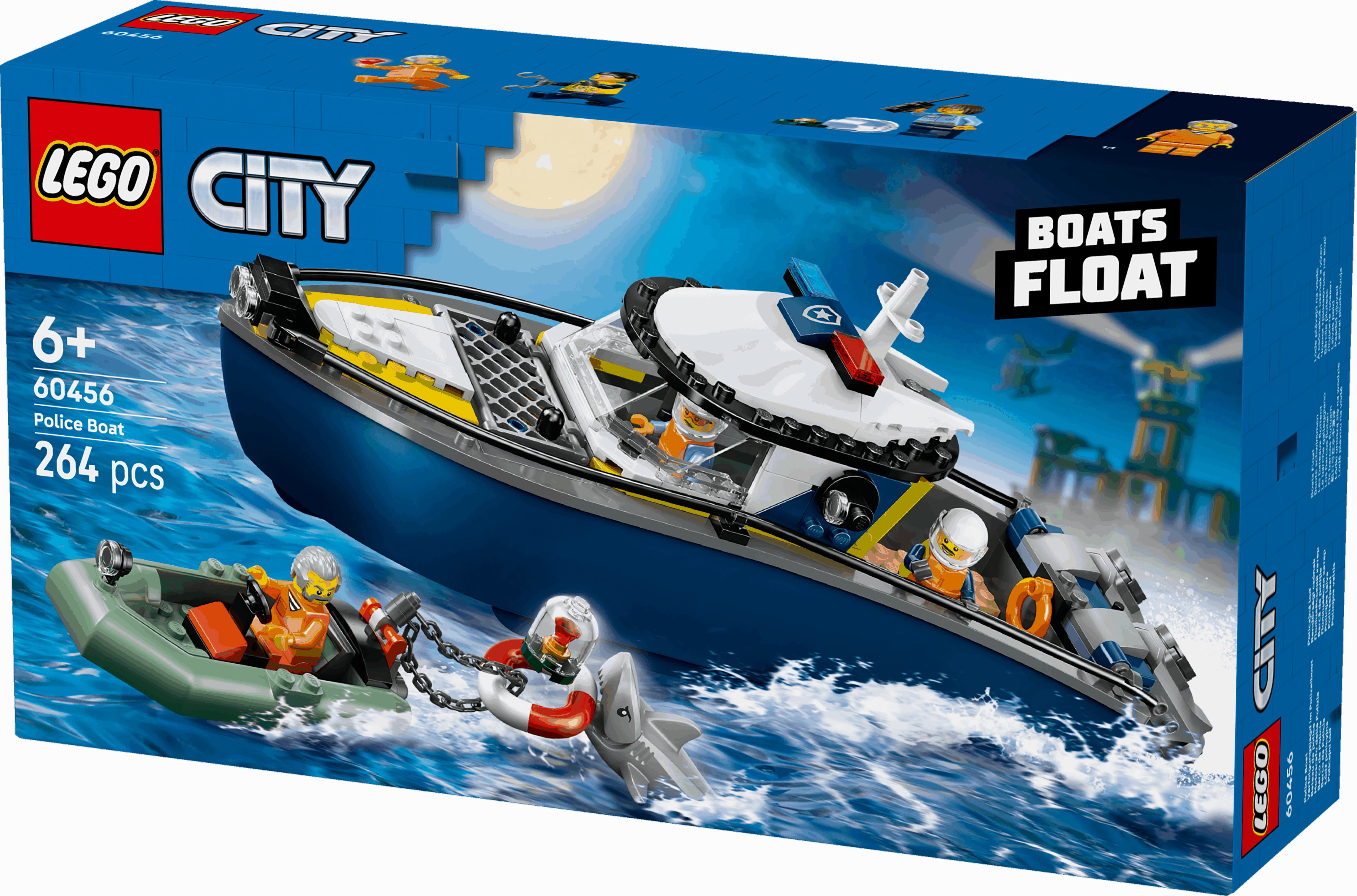 Lego City Police 60456 Police Boat Chase Toy Playset for Ages 6 and Up