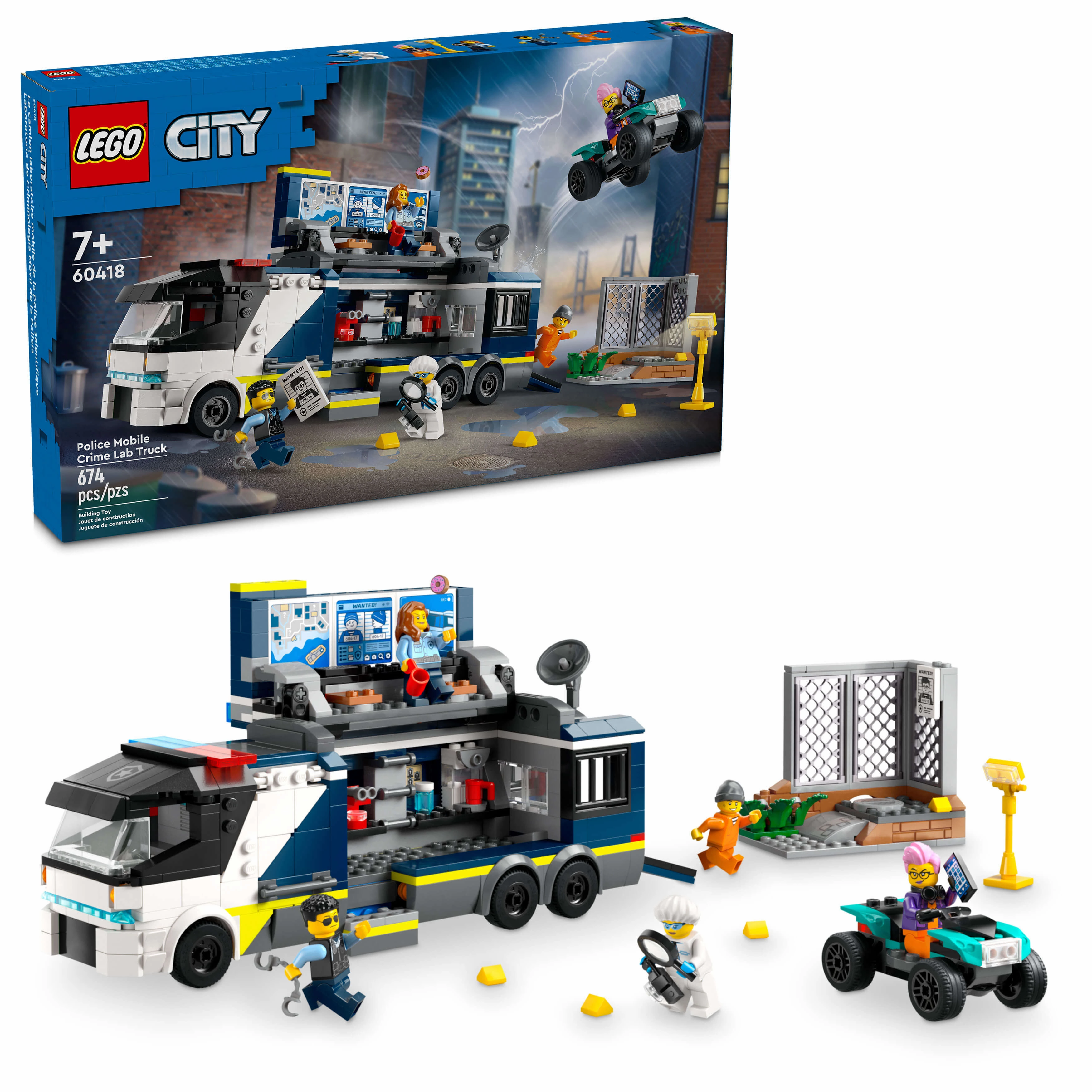 LEGO City Police Mobile Crime Lab Truck Toy 60418 with Forensic Tools