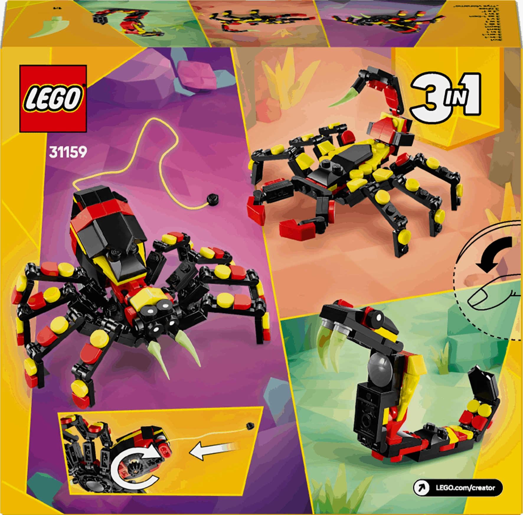 Lego Creator 3 in 1 31159 Wild Animals: Surprising Spider for Ages 7 