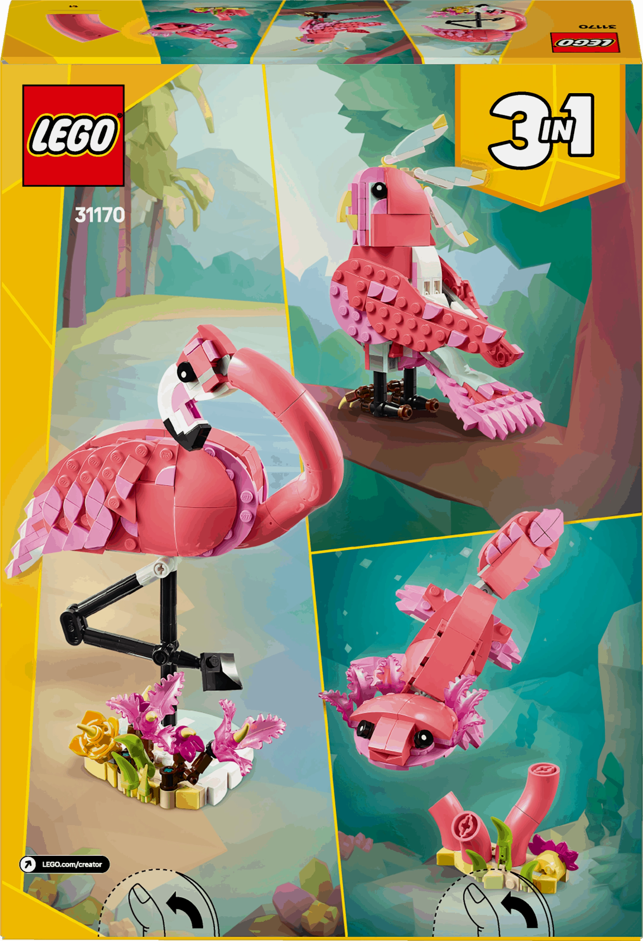 Lego Creator 3 in 1 31170 Wild Animals: Pink Flamingo for Ages 8 & Up