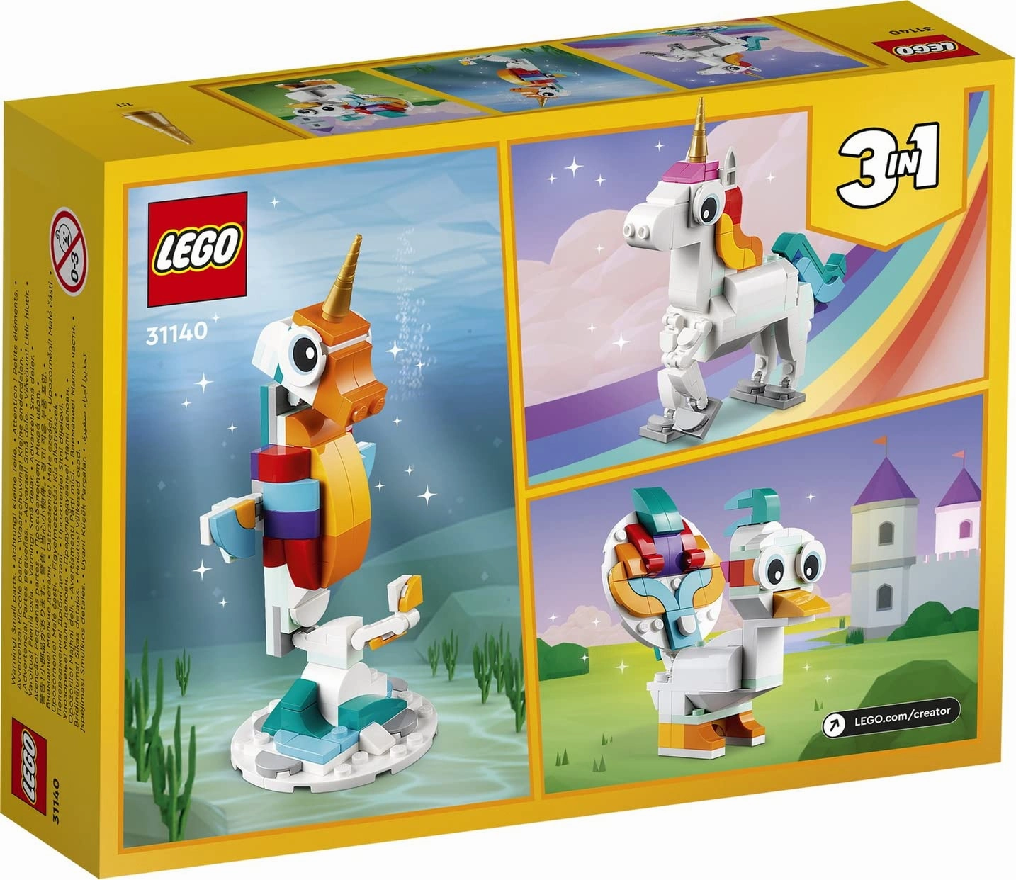LEGO Creator 3in1 Magical Unicorn Building Kit for Ages 7 